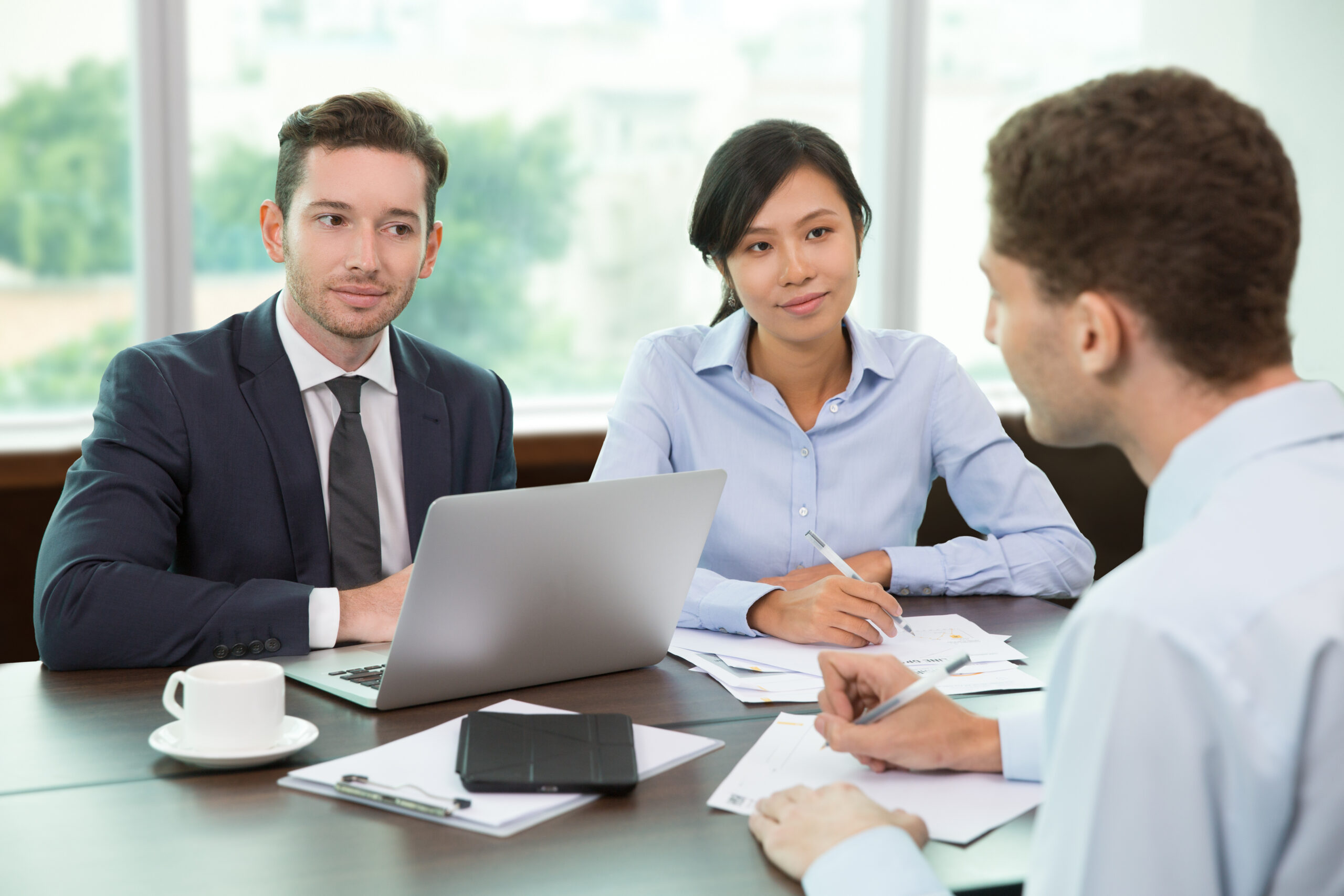Team of attorneys reviewing credit reporting case